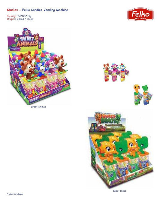 Felko Vending Machine Sweet Dinos 15G*12